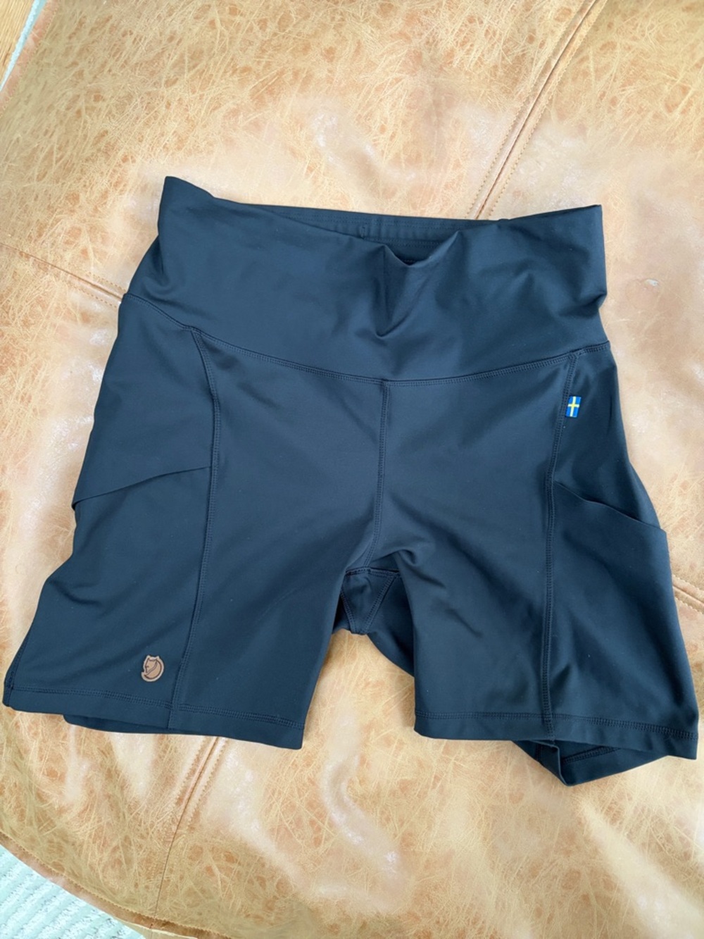 Fjallraven Women's Black Bike Shorts with Side Pockets L